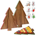 Wooden Cutting Boards 2 Pack Christmas Tree Platters I365
