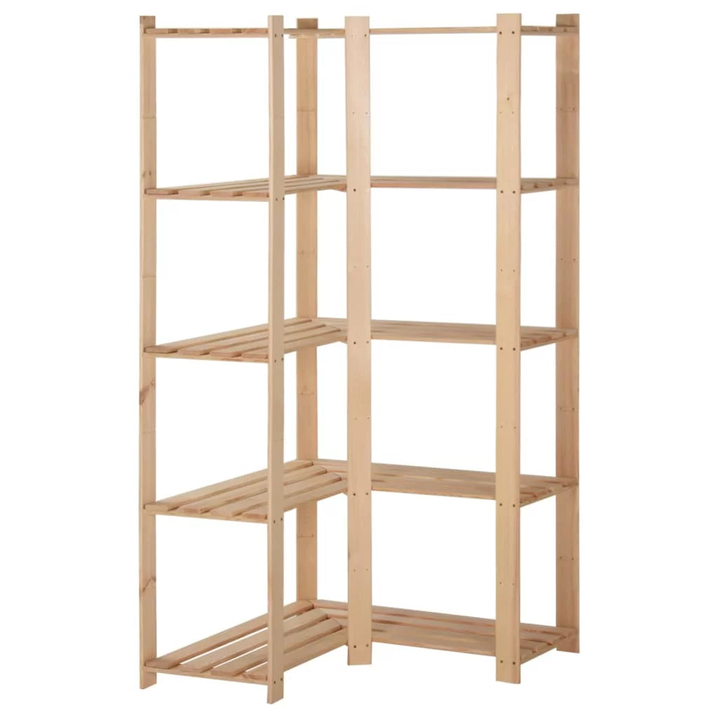 5-Tier Solid Wood Pine Corner Rack K1942