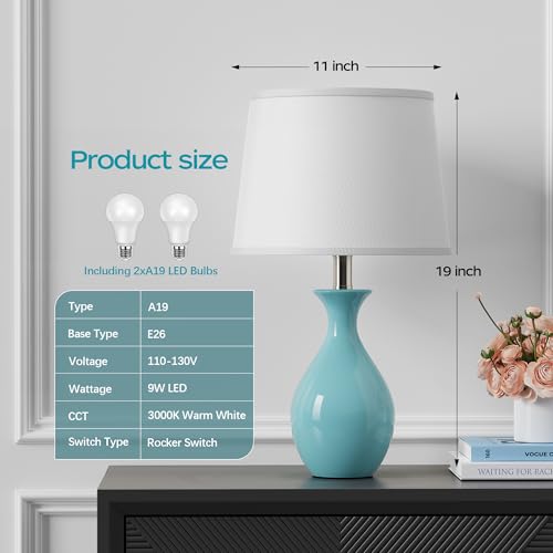 Ceramic Table Lamp Set of 2 White S659