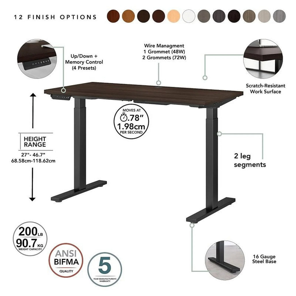 Height Adjustable Desk in Black Walnut L510381