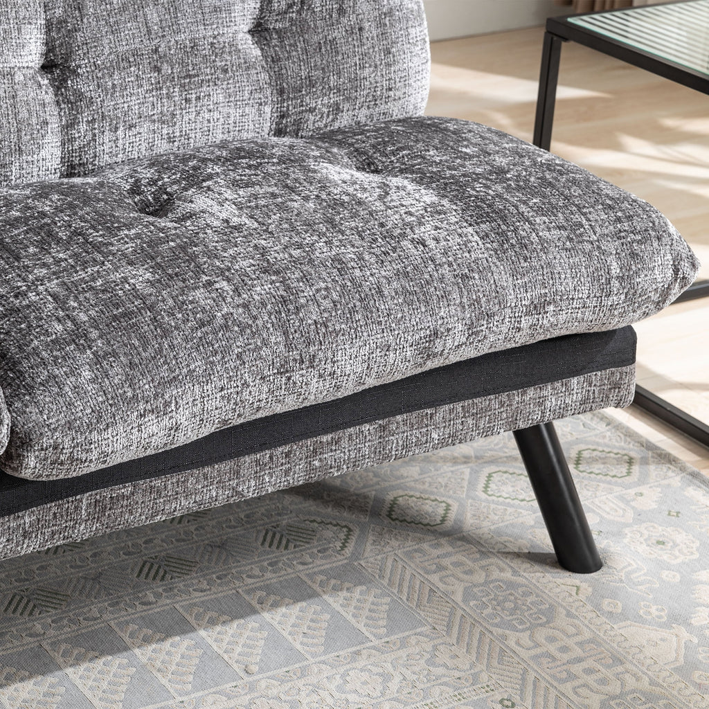Convertible Sofa Bed Adjustable Lounge Couch with Metal Legs S434