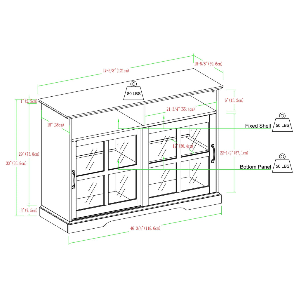 Farmhouse Sliding Glass Door TV Stand D58537