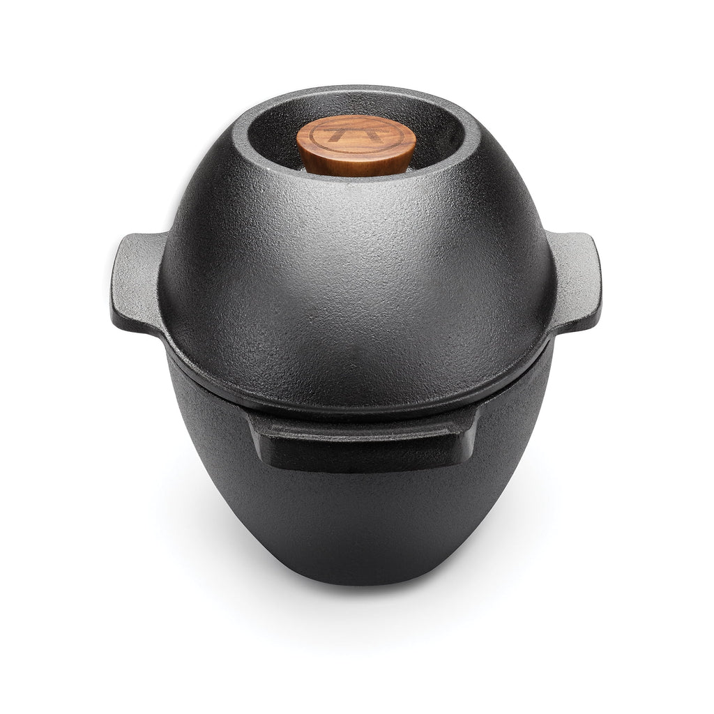 Cast Iron Seafood and Mussel Pot with Lid, 2.5 Quart, Black I4863