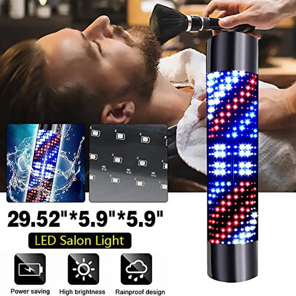 Barber Pole LED Light Red Blue White Stripes O307