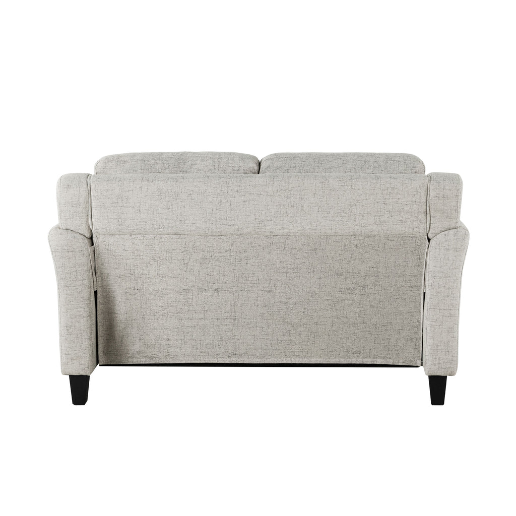 Beige Fabric Loveseat with Curved Arms U564