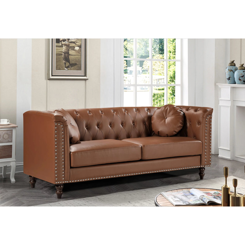 Brown Rolled Arm Sofa E730463