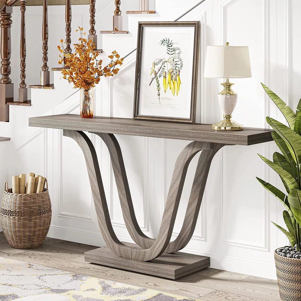 55-inch Grey Wood Rustic Console Table S7377