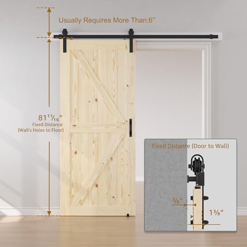 36in x 84in Sliding Barn Door with Hardware Kit Z3481