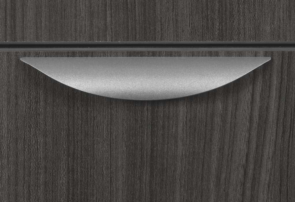 71 in. Hi-Low Bow Front L Desk Shell Ash Grey K9128