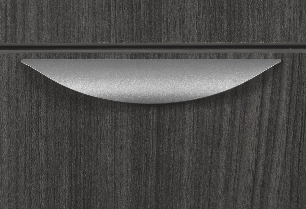 71 in. Hi-Low Bow Front L Desk Shell Ash Grey K9128