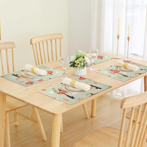 Faux Leather Pumpkin Bee 12 X 18 Inch Placemats Pack of 6 U87520