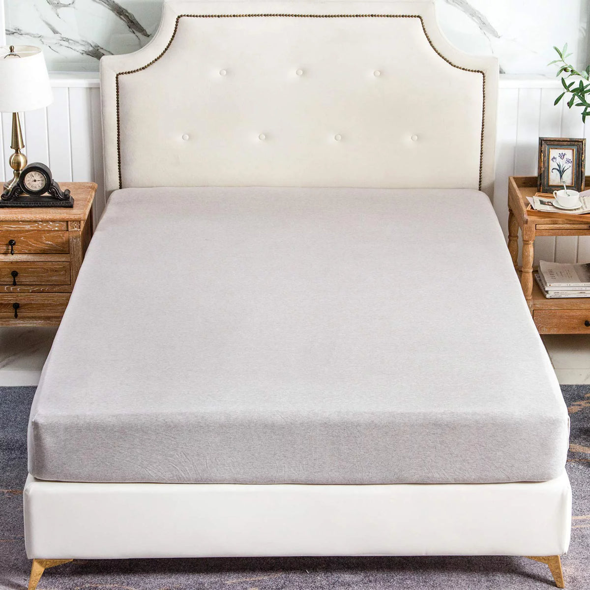 Jersey Knit Cotton Fitted Bottom Sheet King Size K746