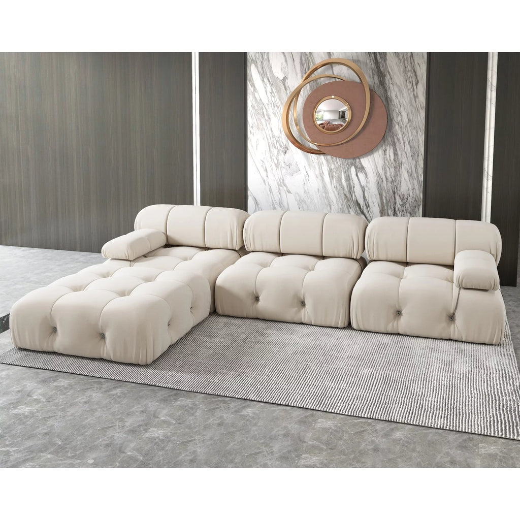 Velvet Upholstered Modular Sectional Sofa V8459