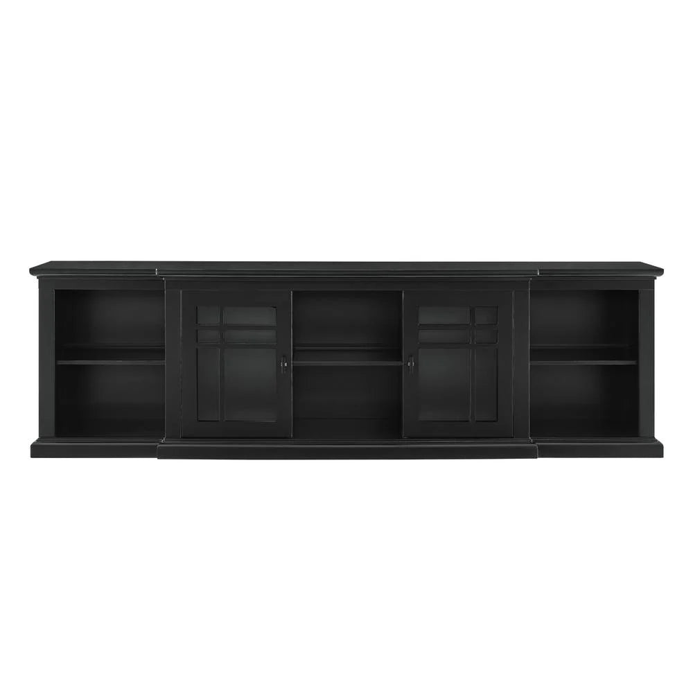 80" 2 Door Black Wood Console U47222