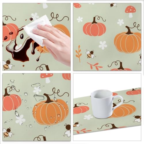 Faux Leather Pumpkin Bee 12 X 18 Inch Placemats Pack of 6 U87520