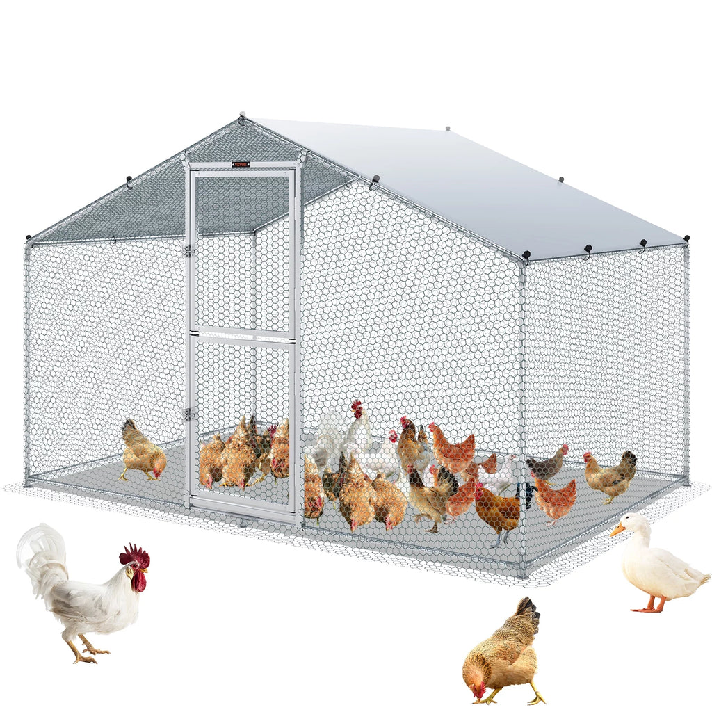 Large Metal Chicken Coop 6.6x9.8x6.6 ft L5934