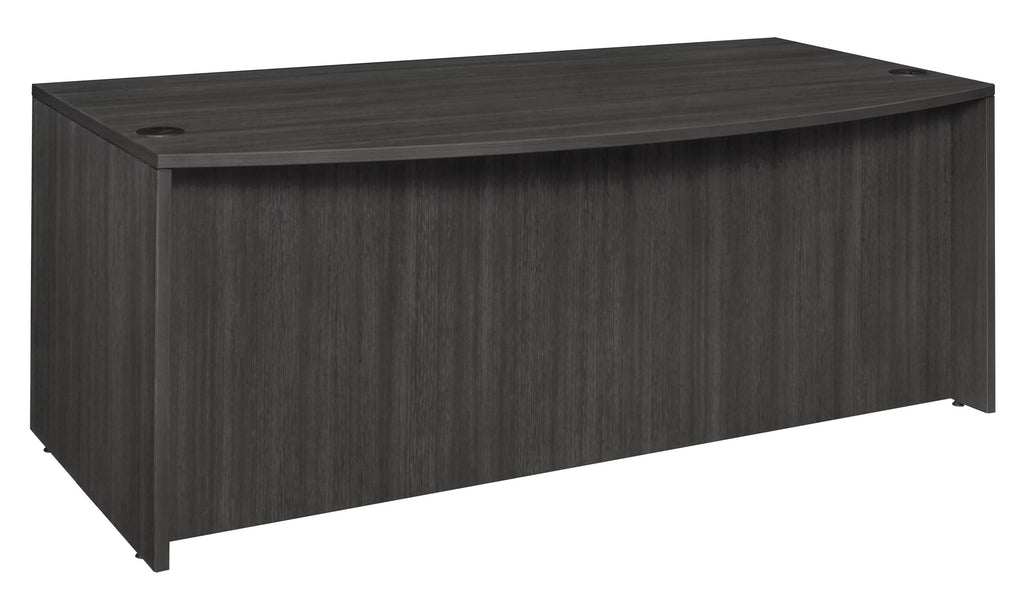 71 in. Hi-Low Bow Front L Desk Shell Ash Grey K9128