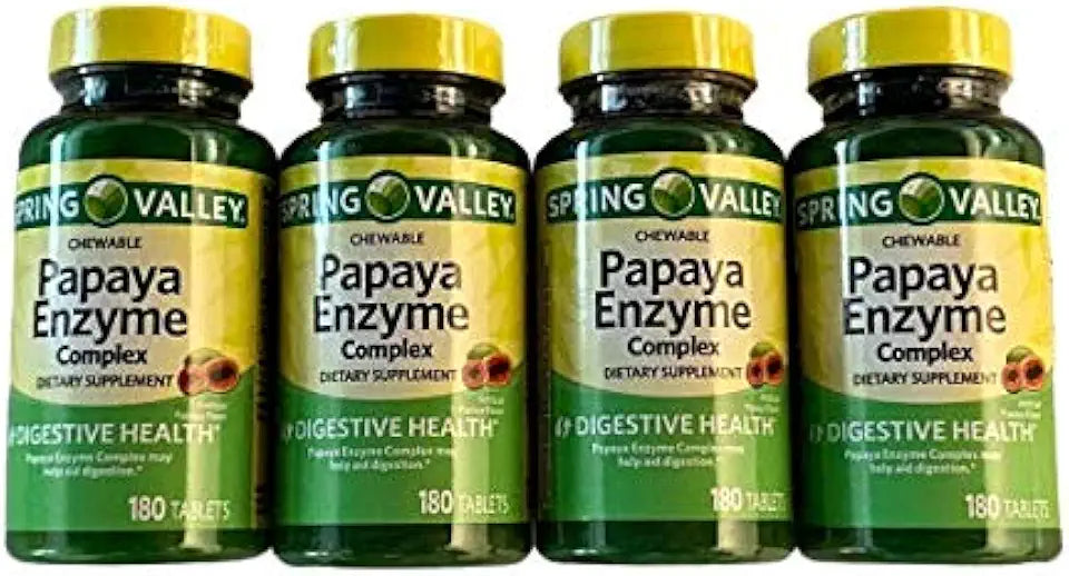 Papaya Enzyme 180 Chewable Tablets 4 Pack R902