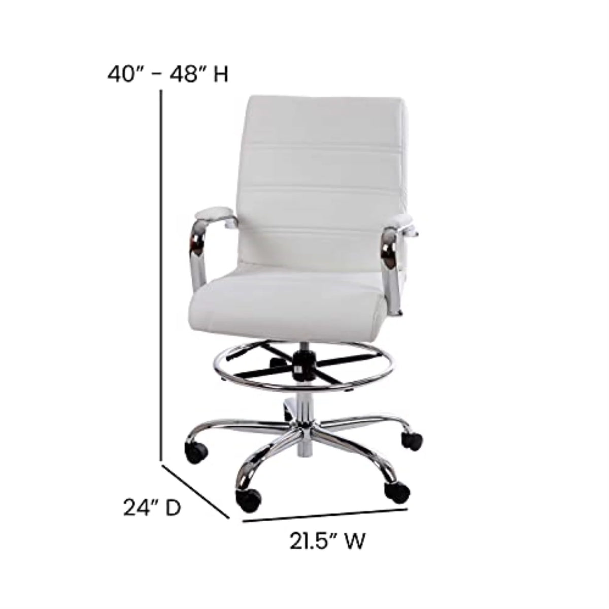 White Faux Leather Drafting Stool C285315