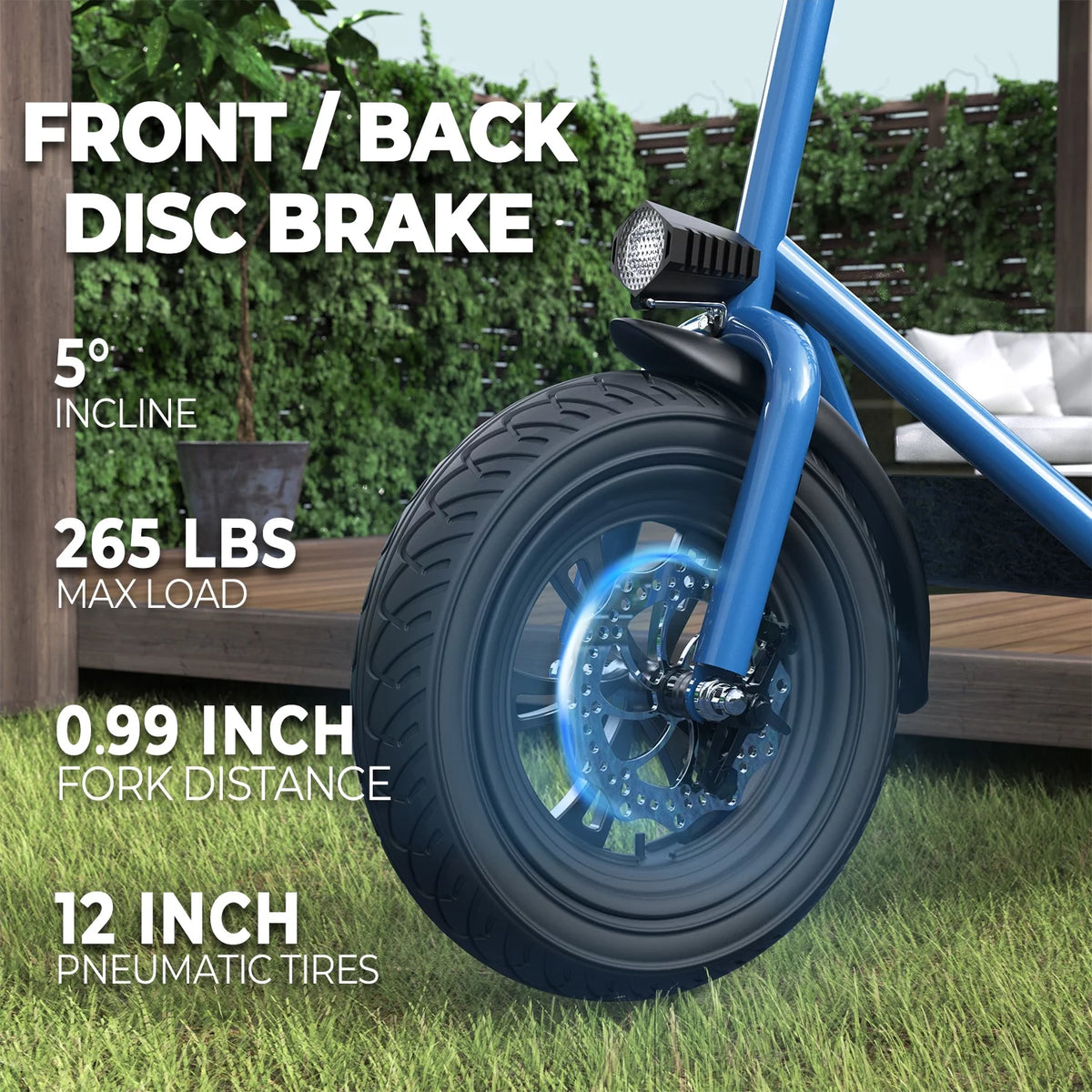Blue Foldable Electric Scooter with Seat and Carry Basket H36444