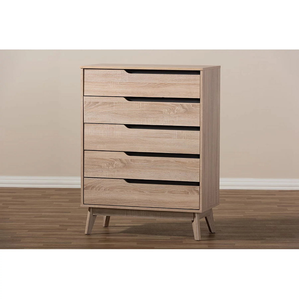 Oak and Grey Wood 5-Drawer Chest A194
