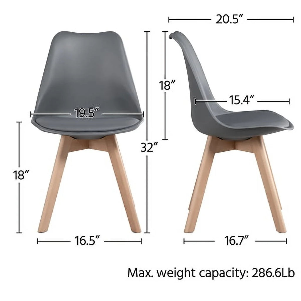 Dark Gray Upholstered Dining Chairs Set of 4 Y989