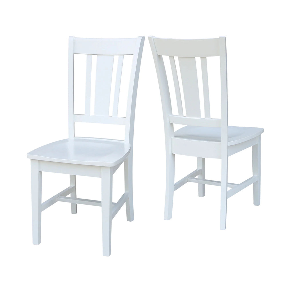White Solid Wood Splatback Chairs Set of 2 C9236