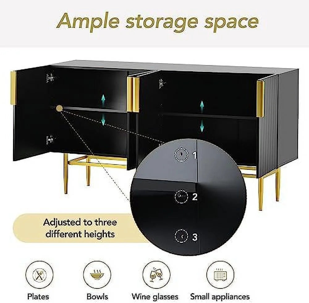 Gray Sideboard Cabinet with Rattan Door U9539