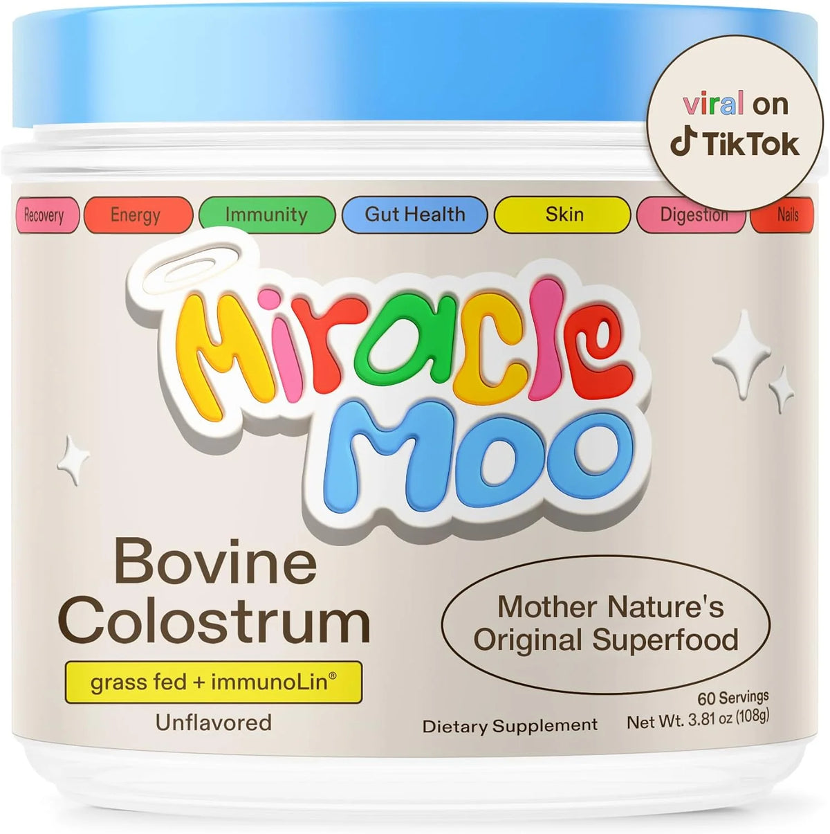 Unflavored Grass-Fed Bovine Colostrum Powder 60 Servings D2168