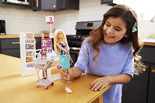 Doll & Playset with 25 Grocery Store-Themed Accessories G861