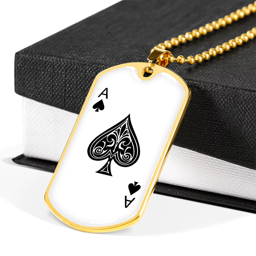 Stainless Steel or 18k Gold Dog Tag Necklace X4660