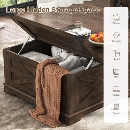 36" White Lift Top Coffee Table with Storage and Power Outlets A76755