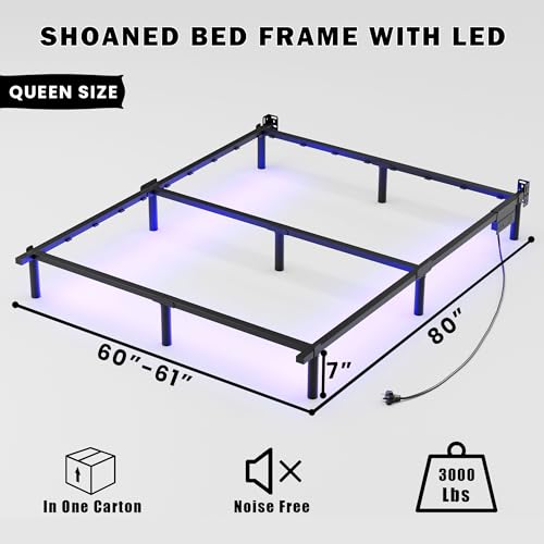Black 7 Inch Metal Steel Bed Frame I65679