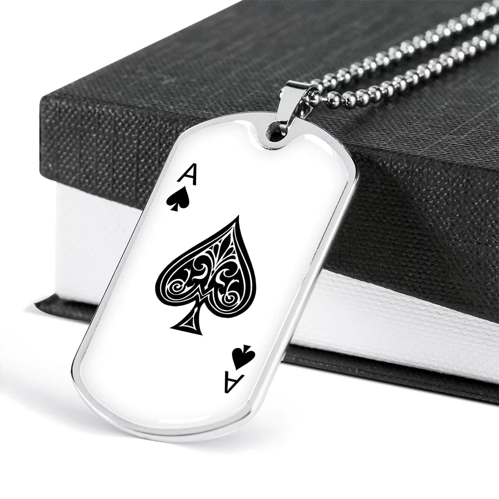 Stainless Steel or 18k Gold Dog Tag Necklace X4660