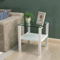 White Glass Round Side Table R695031