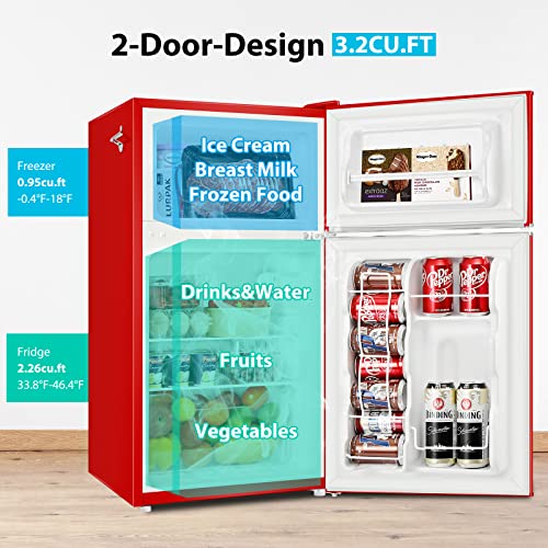 3.2 Cu.Ft 2 Door Mini Fridge with Freezer M7925