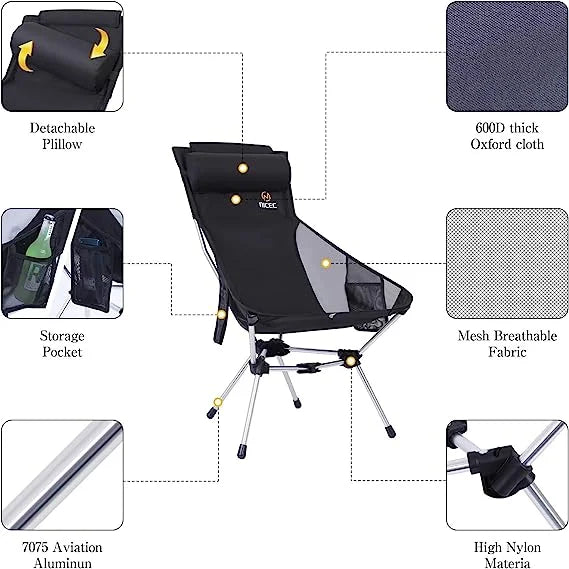 Ultralight High Back Folding Camping Chair with Carry Bag Q855356