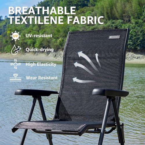 Folding Camping Chair 350 LBS Breathable Mesh Aluminum Frame K9941