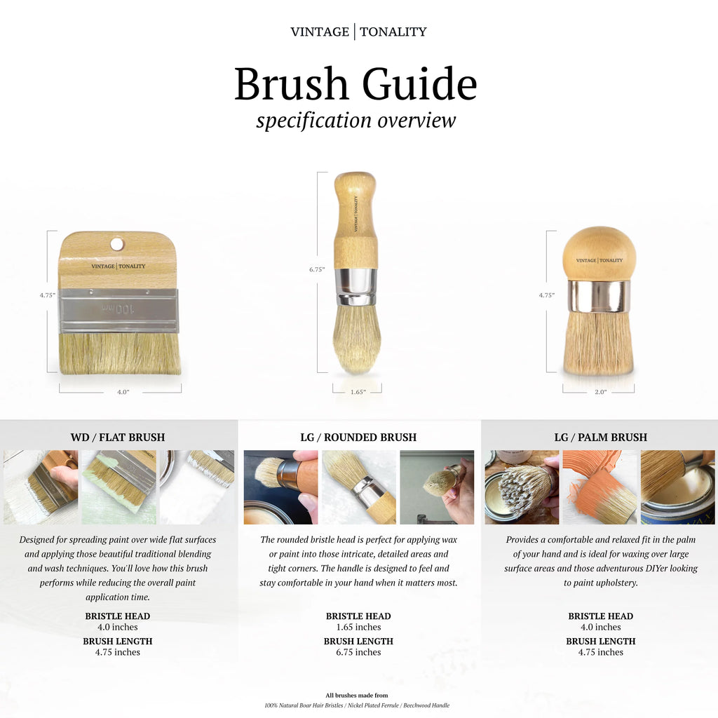 3 PCS Chalk Paint Wax Brush Set V81928