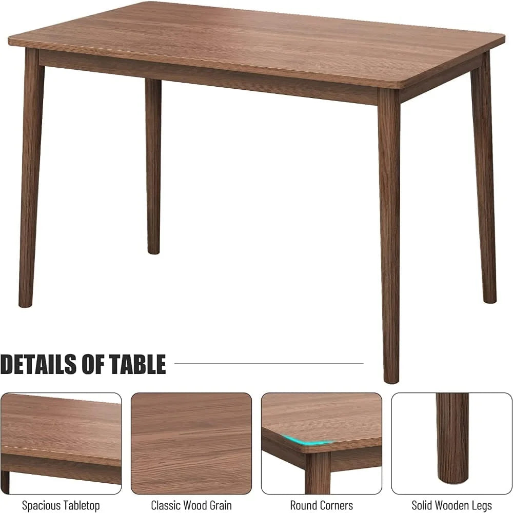 Rubber Wood Dining Table with 2 Benches and 2 Chairs M58245