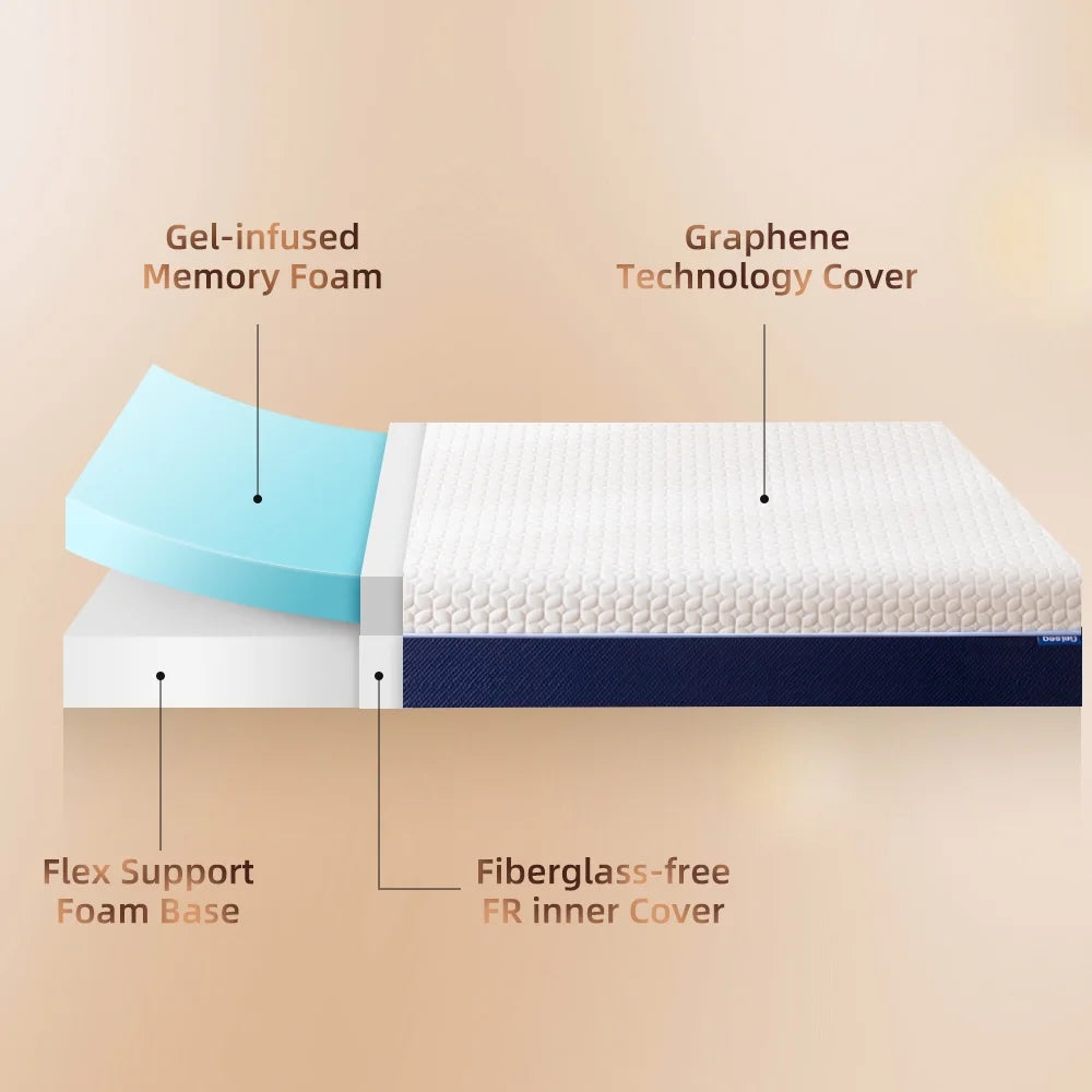 Cooling Gel Memory Foam Hybrid Mattress, 6 Inch Twin A232776