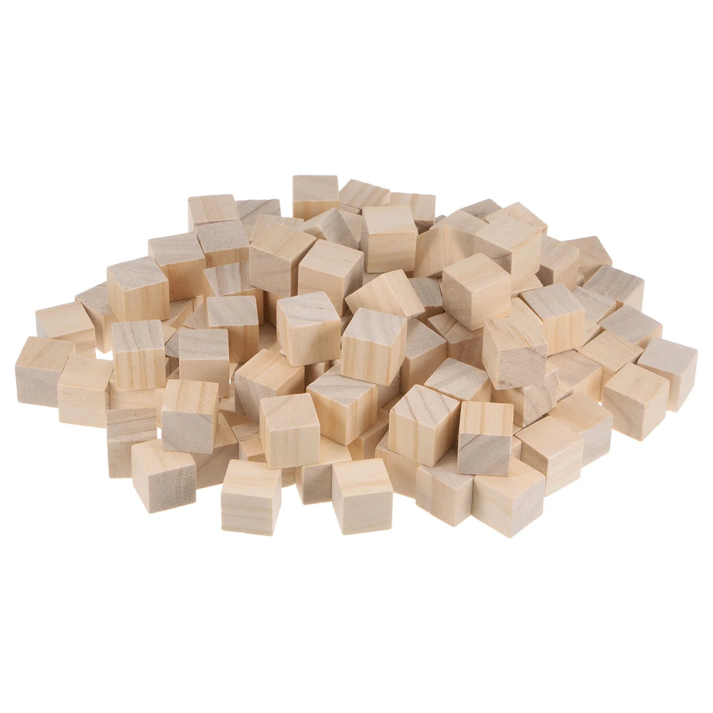 3/4 Inch Unfinished Pine Wood Blocks, 150 Pack U697