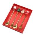 4 Pack Stainless Steel Christmas Spoon and Fork Set Z289