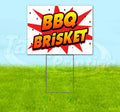 BBQ Brisket Yard Sign with Metal Step Stake W2064