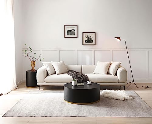 15.75'' Round Coffee Table with Faux Marble Pattern A35788