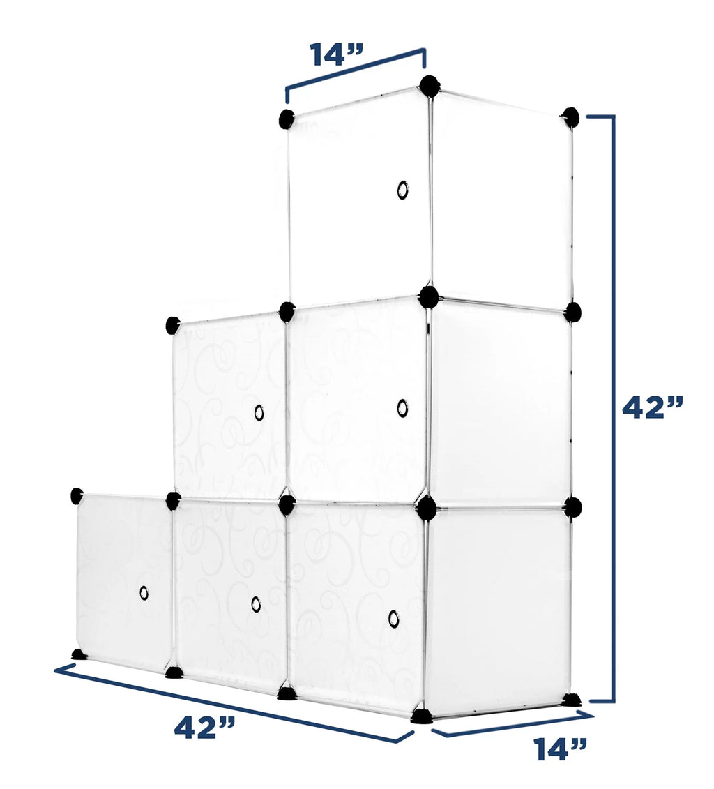 6 Cube Stackable Storage Organizer with Doors D422799