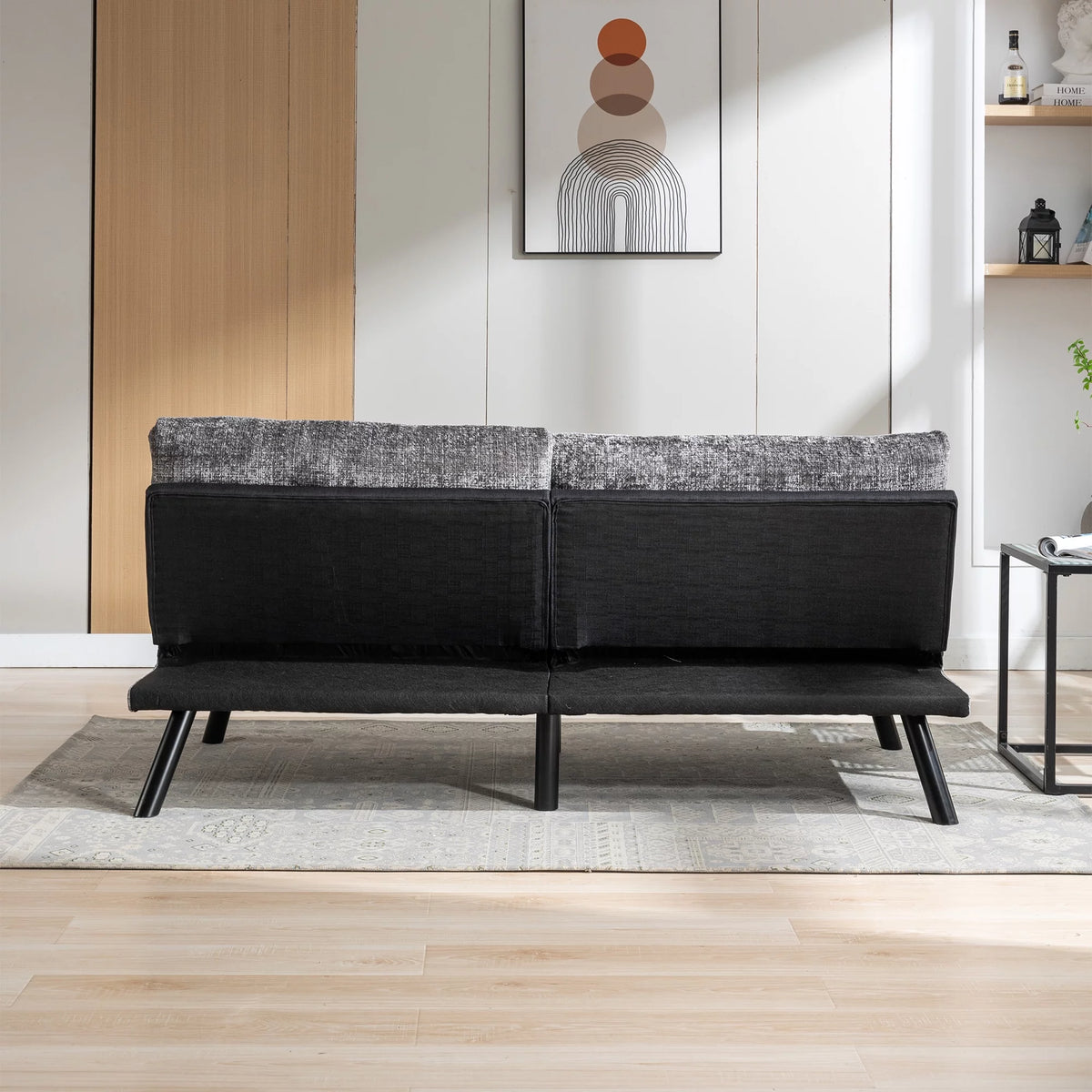 Convertible Sofa Bed Adjustable Lounge Couch with Metal Legs S434