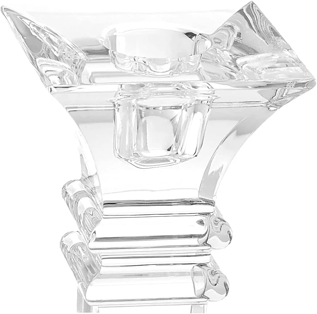 Clear Crystalline Table Candlestick Set of 2 W494