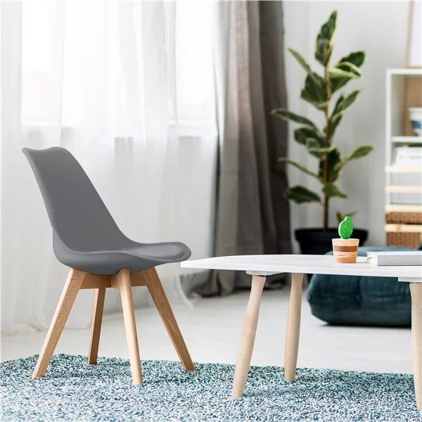 Dark Gray Upholstered Dining Chairs Set of 4 Y989