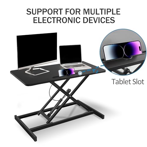 32" White Adjustable Standing Desk Converter with Keyboard Tray X661046